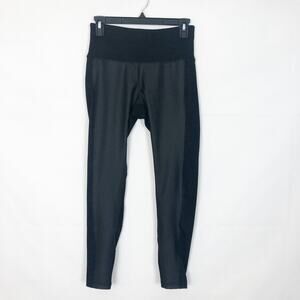 Spalding Faux Leather High Rise Black Coated Leggings Size S